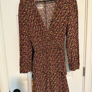 ZARA - Floral V-Neck Women's Dress - size M